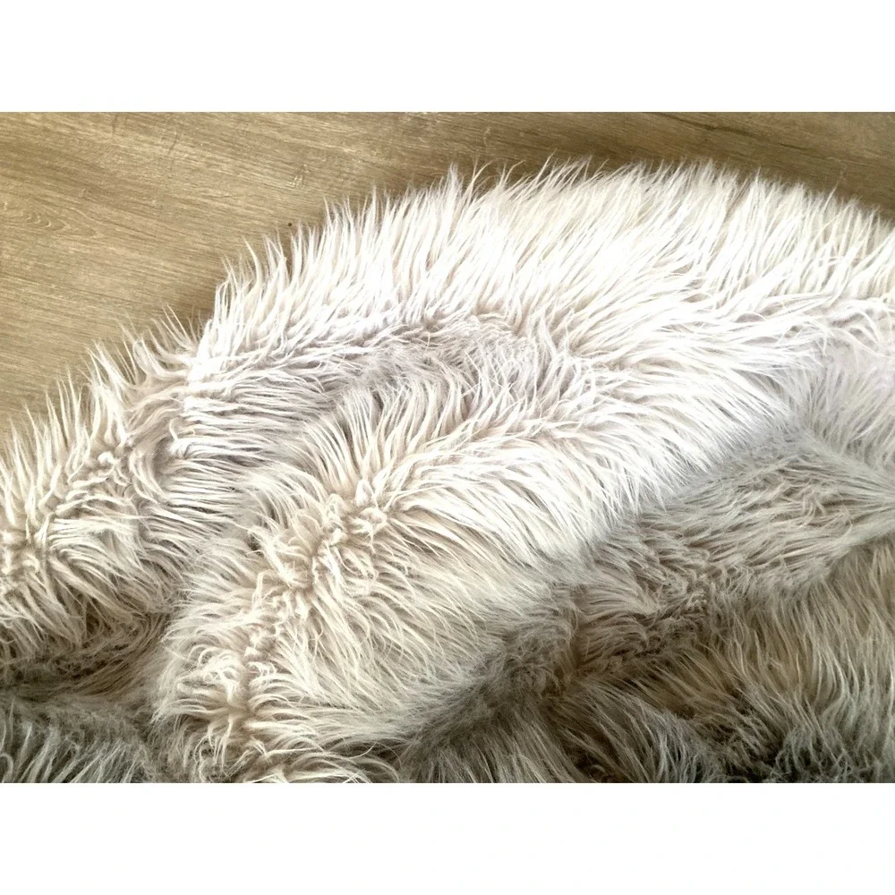 RH Teen‎ Kashmir Faux Fur Bean Bag Slip Cover Only Ombre White Gray Restoration